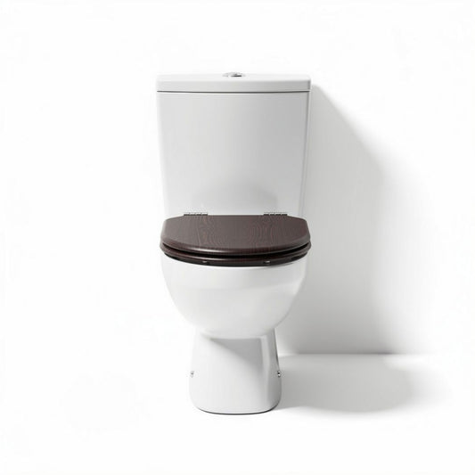 Vaso sanitário com assento marrom em cerâmica de 70 x 40 x 80cm